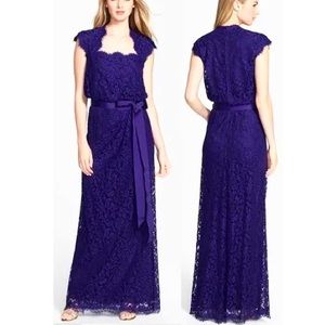 TADASHI SHOJI ROYAL PURPLE LACE SPECIAL OCCASION GOWN DRESS